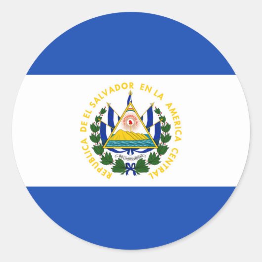 El Salvador Flaggenrundkleber Runder Aufkleber (Vorderseite)