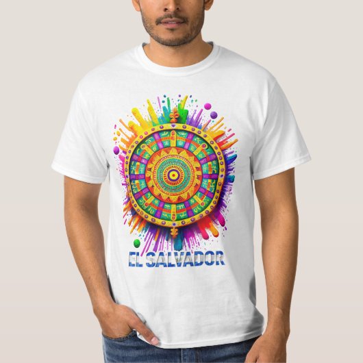 EL SALVADOR FORMA INDIGENA ART POP T-Shirt (Vorderseite)