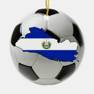 El Salvador Fußball-Fußballverzierung Keramik Ornament