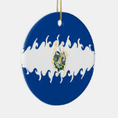 El Salvador Gnarly Flagge Keramikornament (Rechts)
