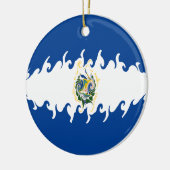 El Salvador Gnarly Flagge Keramikornament (Links)