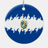 El Salvador Gnarly Flagge Keramikornament (Hinten)