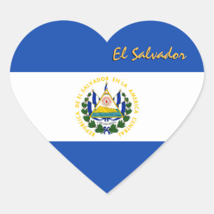 El Salvador Heart Sticker, Patriotic Salvador Flag Herz-Aufkleber