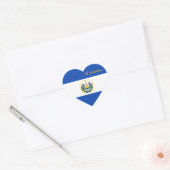 El Salvador Heart Sticker, Patriotic Salvador Flag Herz-Aufkleber (Umschlag)