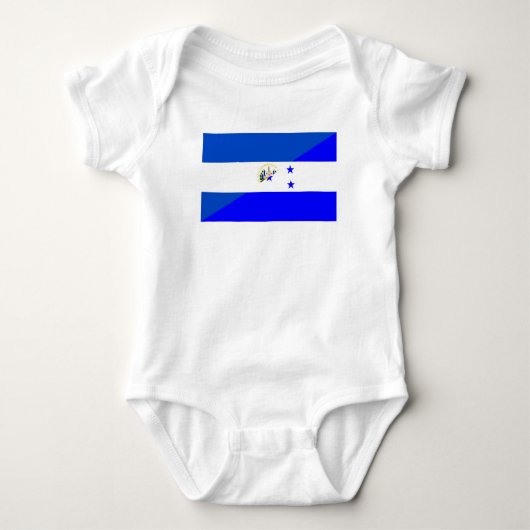 El Salvador Honduras halbes Flaggen-Landsymbol Baby Strampler (Vorderseite)