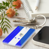 El Salvador Honduras halbes Flaggen-Landsymbol Schlüsselanhänger (Vorderseite rechts)