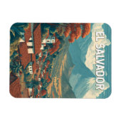 El Salvador Illustration Travel Art Vintage Magnet (Horizontal)