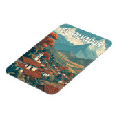 El Salvador Illustration Travel Art Vintage Magnet (Linke Seite)