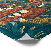 El Salvador Illustration Travel Art Vintage Poster (Ecke)