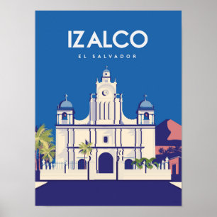 El salvador izalco travel poster