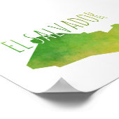 El Salvador Karte Poster (Ecke)