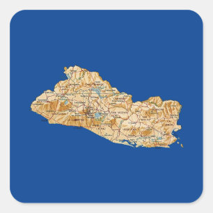 El Salvador Karte Quadratischer Aufkleber