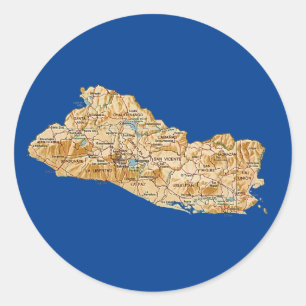 El Salvador Kartenaufkleber Runder Aufkleber