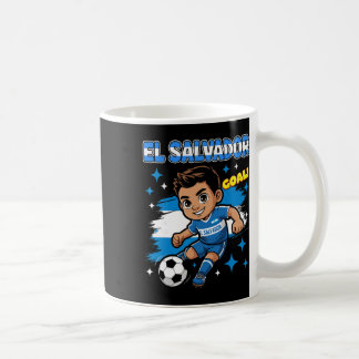 El Salvador Kid Goal Cartoon El Salvador Flag Fo Kaffeetasse