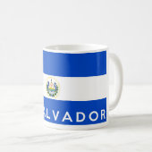 El Salvador Landesflaggesymbol-Namentext Kaffeetasse (VorderseiteRechts)