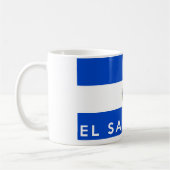 El Salvador Landesflaggesymbol-Namentext Kaffeetasse (Links)