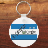 El Salvador Llavero con bandera Keyring Schlüsselanhänger (Vorderseite)