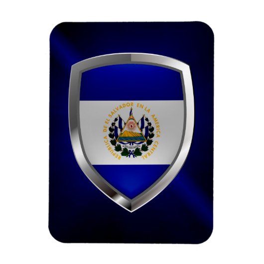 El Salvador Mettalic Emblem Magnet (Vertikal)