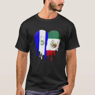 El Salvador Mexiko-Flagge Herz Bürger Gewachsen Pa T-Shirt