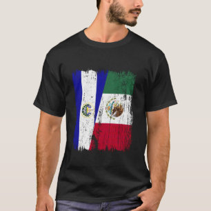 El Salvador Mexiko Halbflagge Salvadorianischer Me T-Shirt