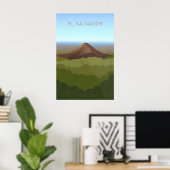 El Salvador Minimal Reiseplakat Poster (Heimbüro)