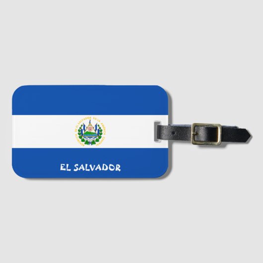 El Salvador National Flag Patriotic Gepäckanhänger (Vorderseite (Horizontal))