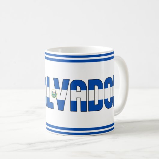 El Salvador National Flag Patriotic Kaffeetasse (VorderseiteRechts)