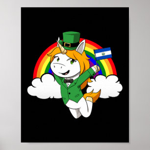 El Salvador Proud Salvadoran Flag St. Patricks Day Poster