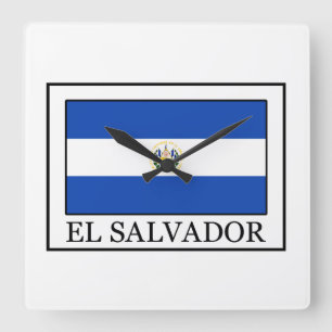 El Salvador Quadratische Wanduhr