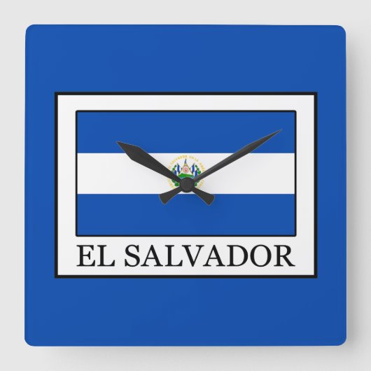 El Salvador Quadratische Wanduhr (Vorderseite)