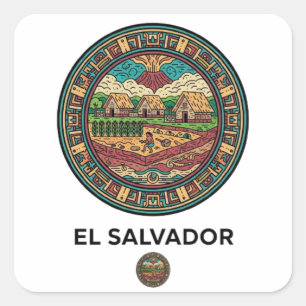 EL SALVADOR QUADRATISCHER AUFKLEBER
