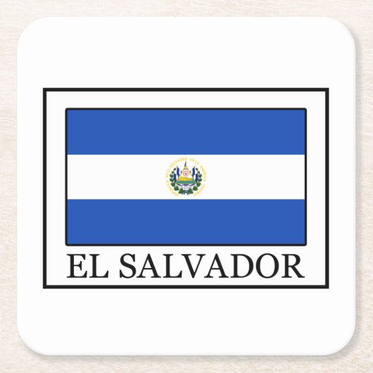 El Salvador Rechteckiger Pappuntersetzer (Vorderseite)