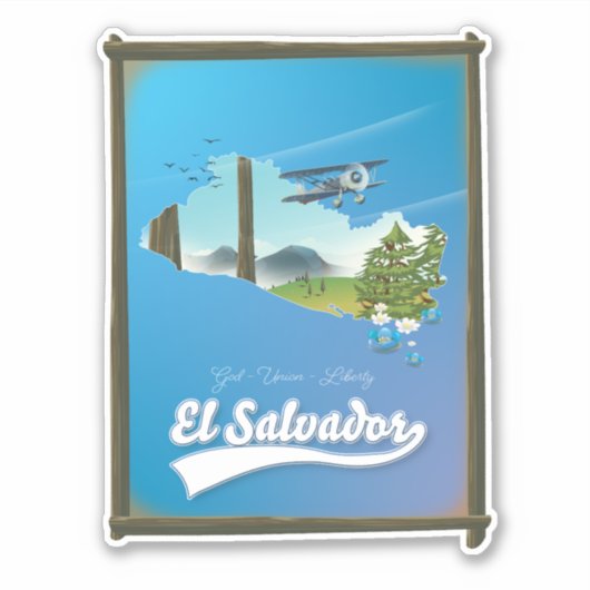 El Salvador Reiseplan Aufkleber (Vorderseite)