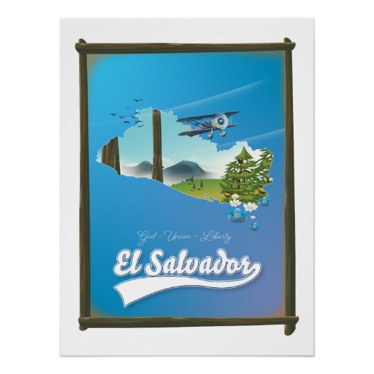 El Salvador Reiseplan Poster (Vorderseite)