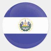 El Salvador-Round-Icon-Flagge Runder Aufkleber (Vorderseite)