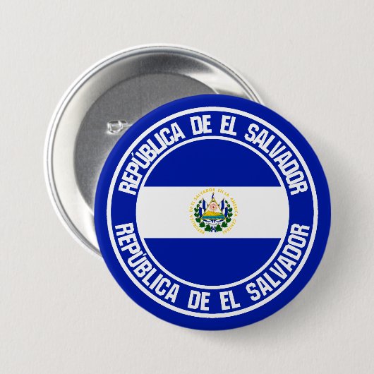 El Salvador Runde Emblem Button (Vorne & Hinten)