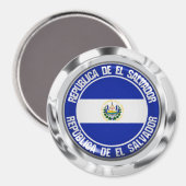 El Salvador Runde Emblem Magnet (Vorderseite/Rückseite)