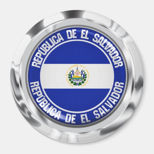 El Salvador Runde Emblem Magnet (Vorne)