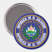El Salvador Runde Emblem Magnet (Vorderseite/Rückseite)