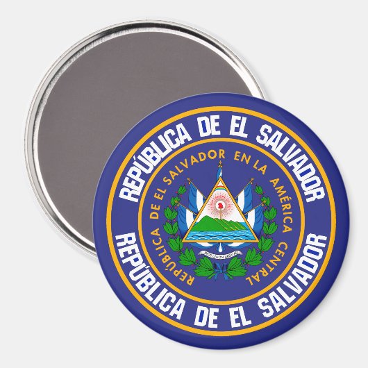 El Salvador Runde Emblem Magnet (Vorderseite/Rückseite)