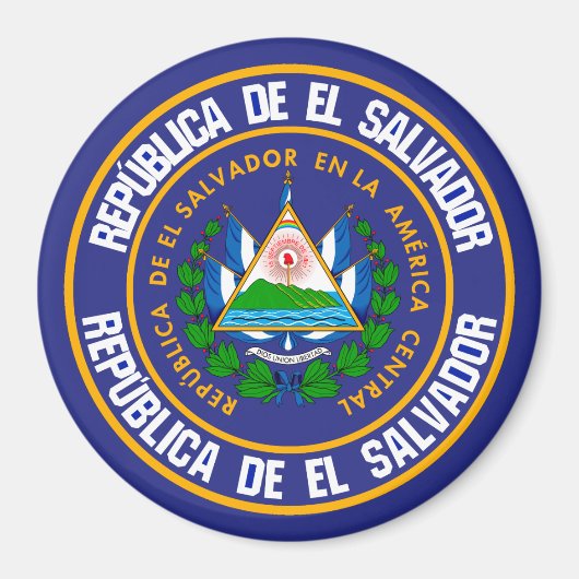 El Salvador Runde Emblem Magnet (Vorne)