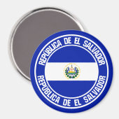 El Salvador Runde Emblem Magnet (Vorderseite/Rückseite)