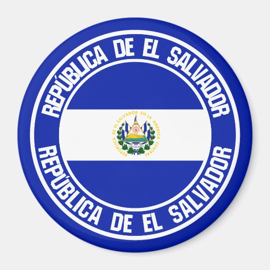 El Salvador Runde Emblem Magnet (Vorne)