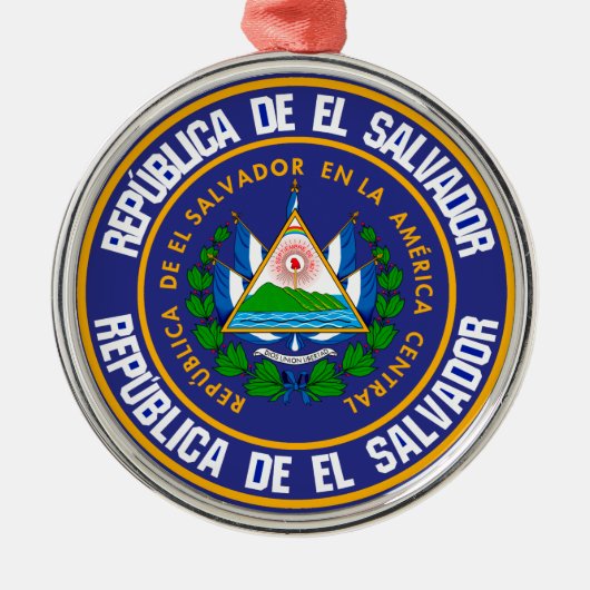 El Salvador Runde Emblem Ornament Aus Metall (Vorne)