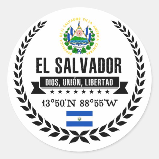El Salvador Runder Aufkleber (Vorderseite)