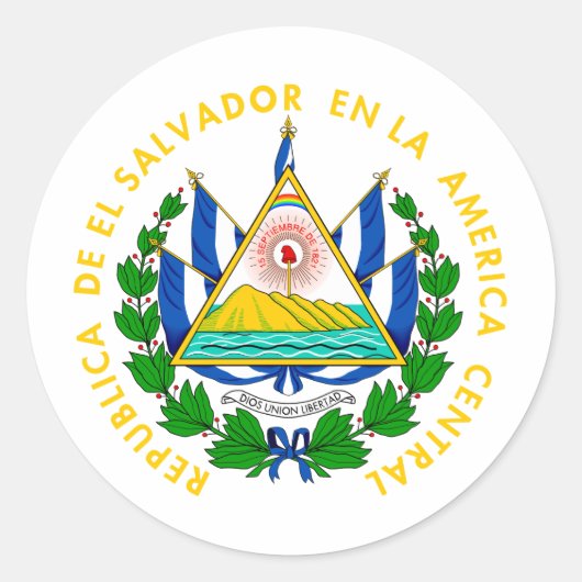 El Salvador Runder Aufkleber (Vorderseite)