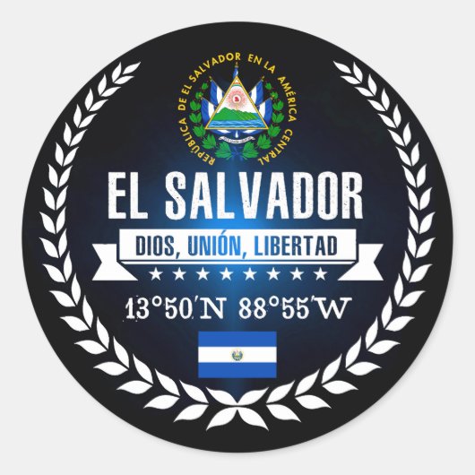 El Salvador Runder Aufkleber (Vorderseite)