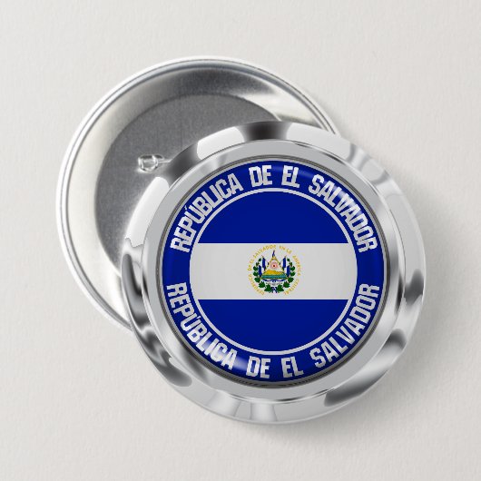 El Salvador rundes Emblem Button (Vorne & Hinten)