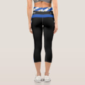 El Salvador & Salvador Flag Mode, Fitness Sport Capri Leggings (Rückseite)