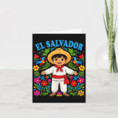 El Salvador Salvadoran Boy Traditional Outfit Folk Karte (Vorderseite)